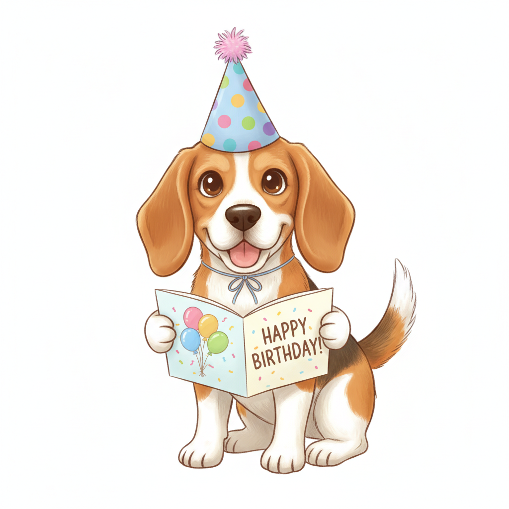 Beagle Birthday Card